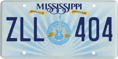 MS license plate ZLL404
