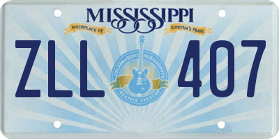 MS license plate ZLL407