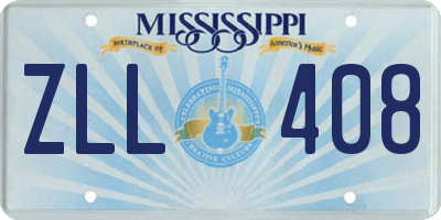MS license plate ZLL408