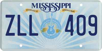 MS license plate ZLL409