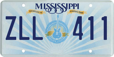 MS license plate ZLL411