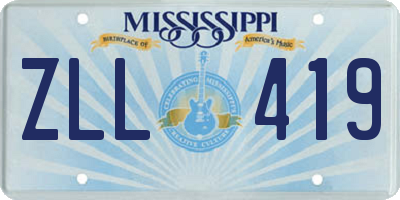 MS license plate ZLL419
