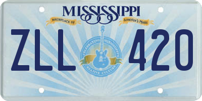 MS license plate ZLL420