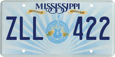 MS license plate ZLL422