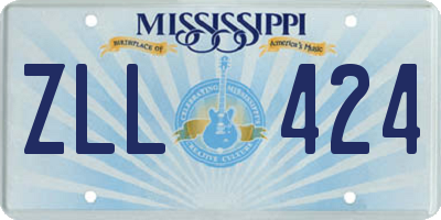 MS license plate ZLL424
