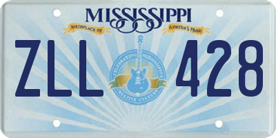 MS license plate ZLL428