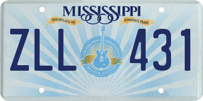 MS license plate ZLL431