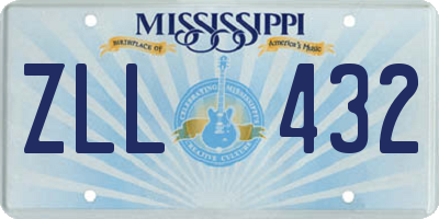 MS license plate ZLL432