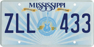 MS license plate ZLL433