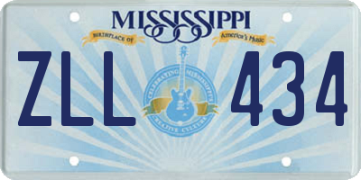 MS license plate ZLL434