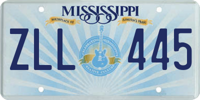 MS license plate ZLL445
