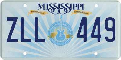 MS license plate ZLL449