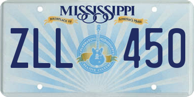 MS license plate ZLL450