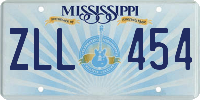 MS license plate ZLL454