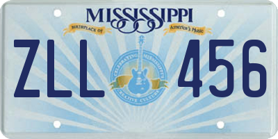 MS license plate ZLL456
