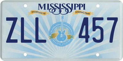 MS license plate ZLL457