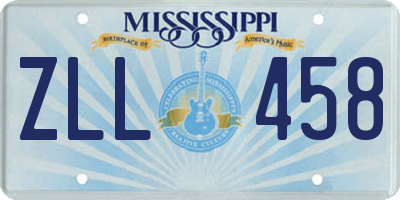 MS license plate ZLL458