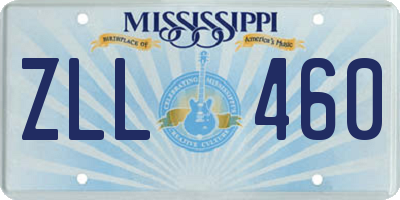 MS license plate ZLL460