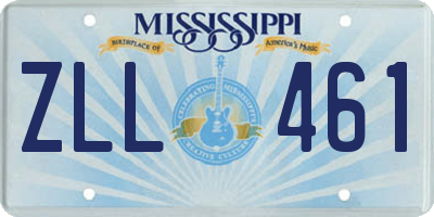 MS license plate ZLL461