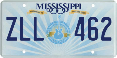 MS license plate ZLL462