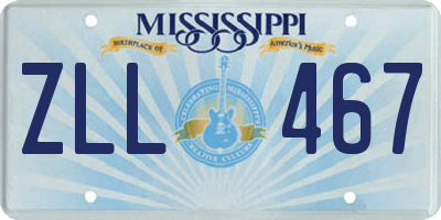MS license plate ZLL467