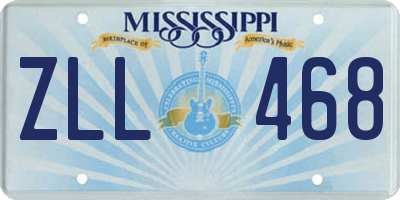 MS license plate ZLL468