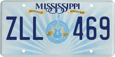 MS license plate ZLL469
