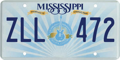 MS license plate ZLL472