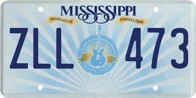 MS license plate ZLL473