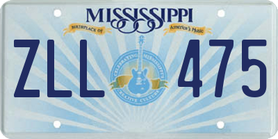MS license plate ZLL475