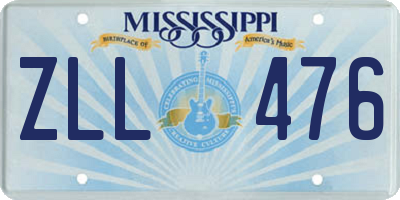 MS license plate ZLL476