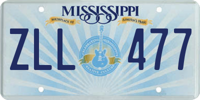 MS license plate ZLL477