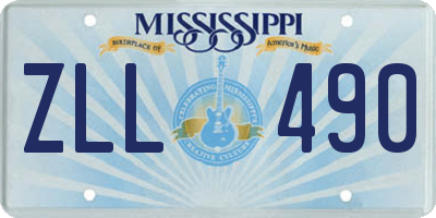 MS license plate ZLL490