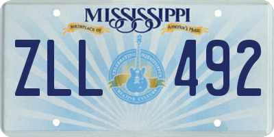 MS license plate ZLL492