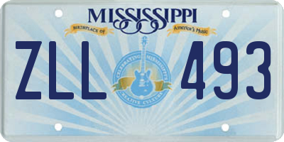 MS license plate ZLL493