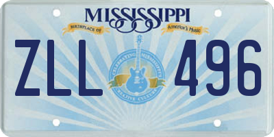 MS license plate ZLL496