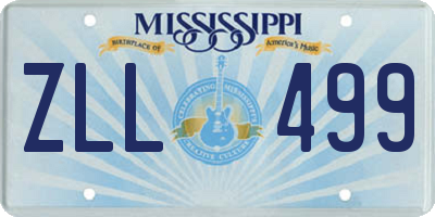 MS license plate ZLL499