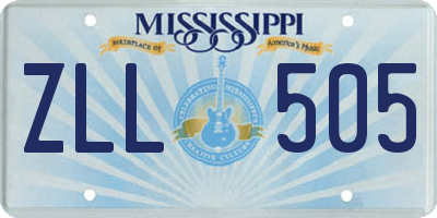 MS license plate ZLL505