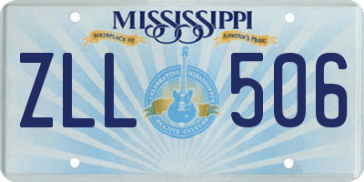 MS license plate ZLL506