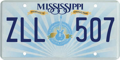 MS license plate ZLL507