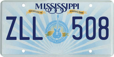 MS license plate ZLL508