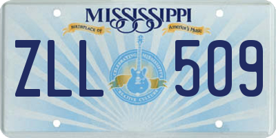 MS license plate ZLL509