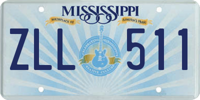 MS license plate ZLL511