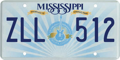 MS license plate ZLL512