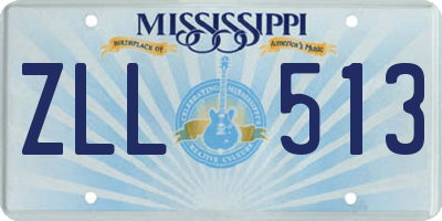 MS license plate ZLL513