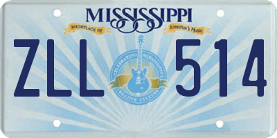 MS license plate ZLL514