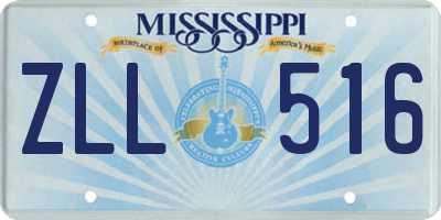 MS license plate ZLL516