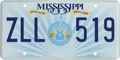 MS license plate ZLL519