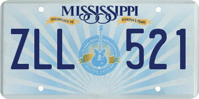 MS license plate ZLL521
