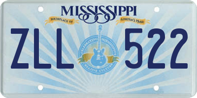 MS license plate ZLL522